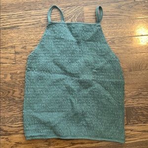 Green halter tank top